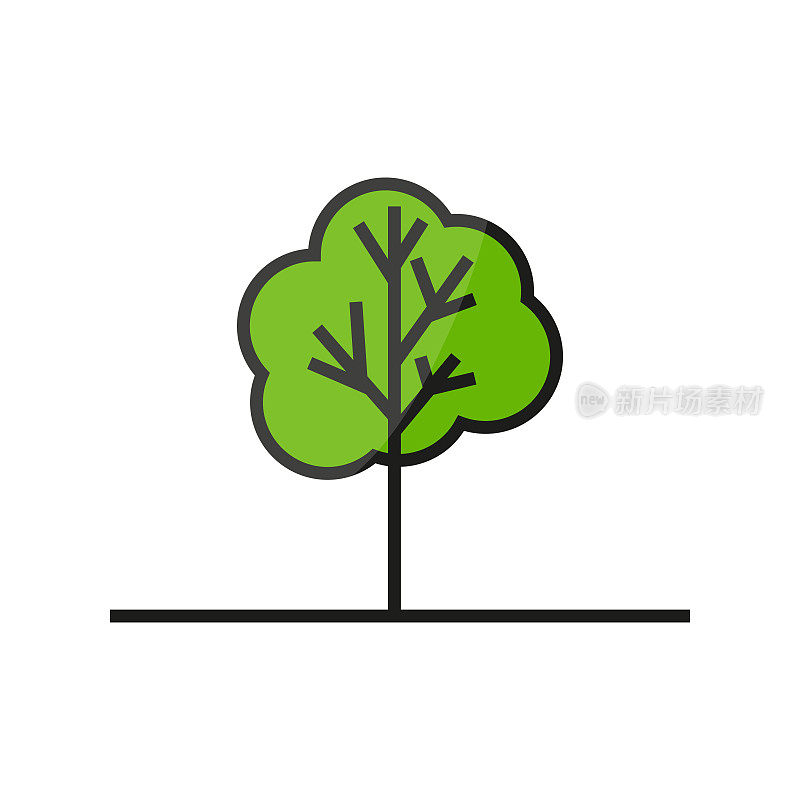 Tree Icon. Flat Design. Vector Illustration